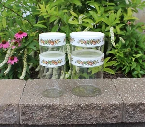 Juego de 4 BOTES DE CRISTAL PYREX SPICE OF LIFE STACK & STORE 'N SEE Vintage - Imagen 1 de 11