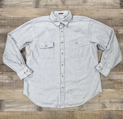 Camisa J McLaughlin Para Hombre Grande Azul Clásica Informal Top Con Botones Foto 1 de 4