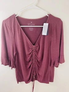 American Eagle Outfitters Soft and Sexy TShirt Semi Bell Sleeves  Size XXL Rose - Picture 1 of 6