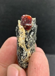 25g Red Blood Zircon Rough Stone With Mother Rock Specimen From Skardu, Pakistan - Picture 1 of 5