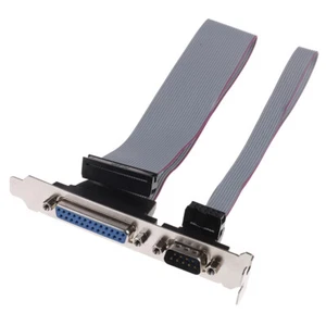 1Pc serial DB9 COM with parallel DB25 LPT to10/26pin IDC ribbon cable bracket Jf - Picture 1 of 9