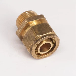 IDxOD 14x18mm - 1/2" BSP Male PEX-AL-PEX Brass Compression Fitting Floor Heating - Picture 1 of 4