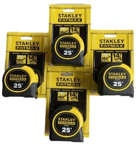 Lot of 4 Stanley FatMax 25’ Tape Measure 33-725 New - Picture 1 of 1
