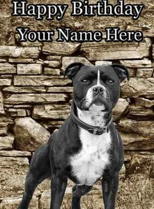 Staffordshire Bull Terrier A5 Personalised Greeting Card Birthday PID277 DOG - Picture 1 of 1