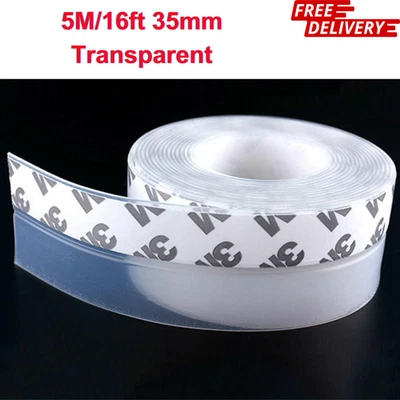 Tira de sellado de ventanas de 5 M/16 pies, impermeabilización 35 mm, cinta de tira de sellado inferior de puertas Foto 1 de 4