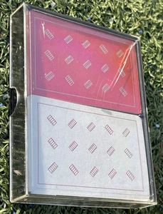 Vintage Double Deck Playing Cards Red & White Jokers Sealed Hard Case - Picture 1 of 3