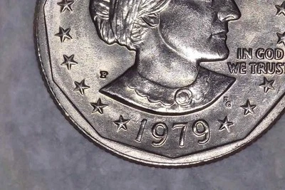 💰🇺🇸 1979 P Susan B. Anthony Dollar – Off-Center & Double Rim Mint Error Coin - Image 1 of 4