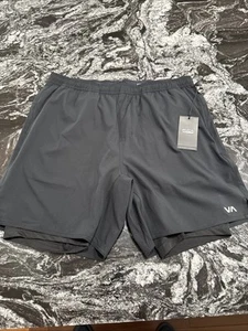 RVCA Yogger Train 2 In 1 Shorts 17” Black Mens Size Large NWT $76 - Picture 1 of 8