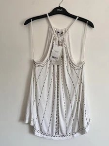 Woman’s New Next White Beaded Top Size 10 - Picture 1 of 5