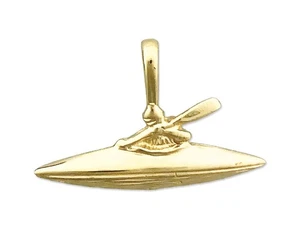 14K Gold Kayak Charm Slide - Picture 1 of 6
