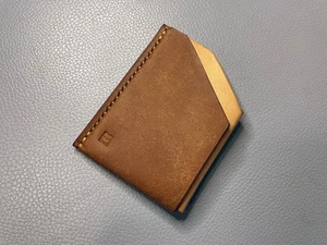 "WINSTON WOLF" Minimalist Card holder FULL GRAIN PUEBLO LEATHER-HAND MADE - Foto 1 di 5