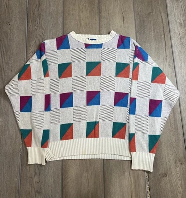 Vintage Colorful  Lobo by Pendleton Sweater Women’s Large Knit Pattern USA 90s - Image 1 of 4