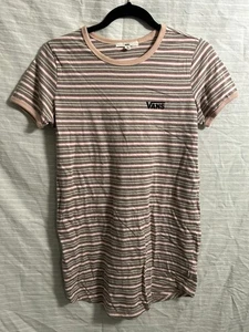 Damen Vans Off The Wall Kurzarm gestreiftes T-Shirt Kleid Größe XS - Bild 1 von 6