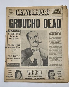 NY Post - Groucho Marx tot - 1977 - KOMPLETTE ZEITUNG - Bild 1 von 7