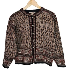 Cardigan maglione Dale of Norway maglia spessa 100% lana bottoni metallo taglia Medium  - Foto 1 di 10