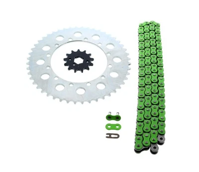 1997-2002 Kawasaki KLX300 KLX 300 corrente verde e roda dentada prata 13/48 110L - Imagem 1 de 4