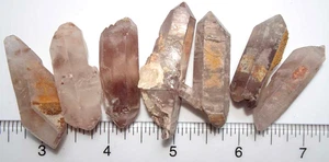 Lithium Quartz Rough - 7 Crystals - 6 Double Terminated Brazil xt478 - Picture 1 of 9