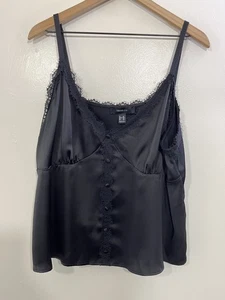 Top cami babydoll romantico anni 90 Y2K Fairygoth 3x pizzo capriccioso cottage gotico - Foto 1 di 7