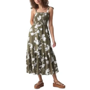 Sanctuary Women's The Smocked Floral Print Top in "Plant Life" Green. Size XS - Picture 1 of 6