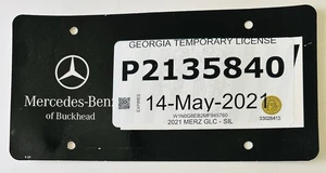 Georgia 2021 Card-Stock Temporary License Plate Mercedes Benz of Buckhead Star - Bild 1 von 3