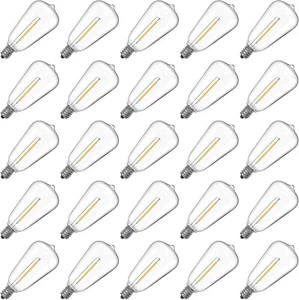 E12/C7 Base LED Replacement Bulbs for ST38 Outdoor String Lights Shatterproof 24 - Picture 1 of 5