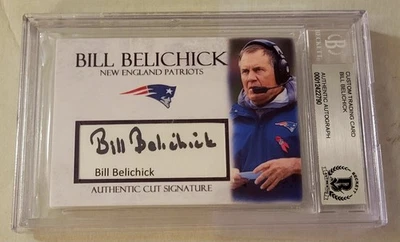 BILL BELICHICK AUTO AUTOGRAPH CARD BECKETT AUTHENTIC! - Image 1 of 2