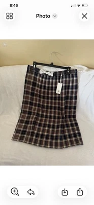 Cambridge Country 女式 4 码棕色/蓝色格子裹身长裙 — 第 1/4 张图片