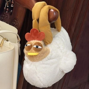 Pelzmaterial Hühner-Plüschbeutel Lustiger Kawaii Huhn Anhänger Geschenke - Picture 1 of 10