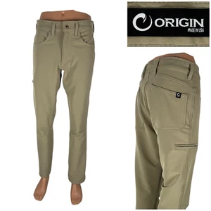 Origin Herren 32 normale Hose hellbraun Haustier Spandex hergestellt in den USA Outdoor Wandern gerade - Bild 1 von 13