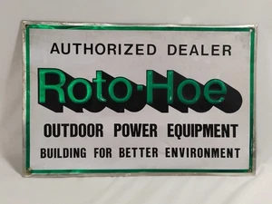 Vintage Roto-Hoe Outdoor Power Equipment Dealer Embossed Store Sign Tin Farming  - Picture 1 of 8