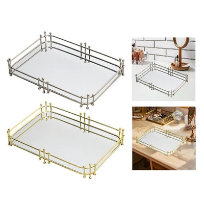 Perfume Tray Makeup Tray Metal Vanity Tray for Dresser Bathroom Toiletries - Image 1 of 2