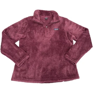 Patagonia Women's Los Gatos 1/4-Zip Fuzzy Fleece Pullover Burgundy Size L - Picture 1 of 11