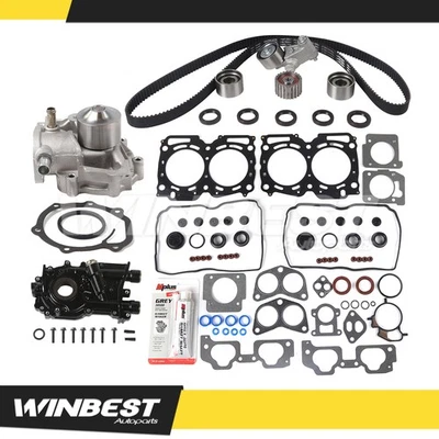 Head Gasket Set Timing Belt Kit Oil Water Pump Fit 02-05 Subaru Forester 2.5L - Image 1 of 4