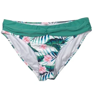 Badeanzughose Damen Größe XXL 2X Blumenmuster High Waist grünes Band - Bild 1 von 3