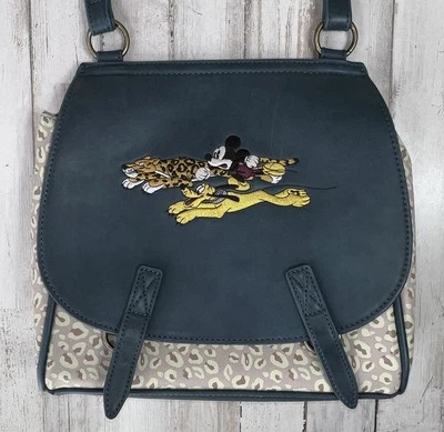 Bolso Bandolera Loungefly Disney Mickey Mouse Pluto Leopardo Bordado Foto 1 de 4