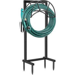 Garden Hose Holder 4 Spikes Garden Hose Reel Hose Stand Upgraded Water Hose S... - Picture 1 of 7