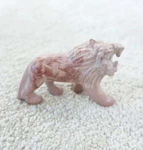 Stone Lion Ornament Mini Carved Sculpture Decorative Display Trinket Figurine - Picture 1 of 10