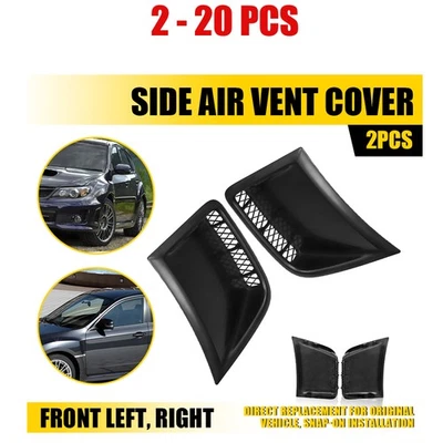 2-20X Black Side Air Vent Fender Cover Trim L+R for 2008-2014 Subaru Impreza WRX - Image 1 of 4