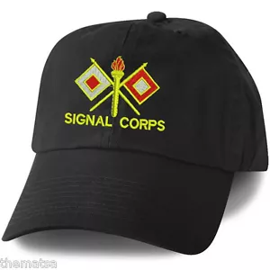MÜTZE KAPPE Armee Signalkorps bestickt Militär schwarz - Bild 1 von 1