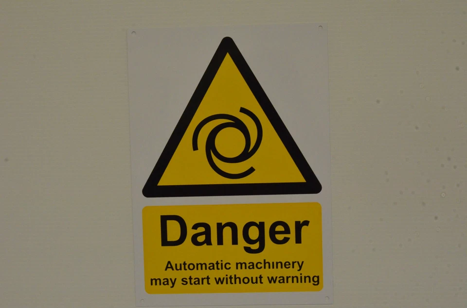 DANGER AUTOMATIC MACHINERY MAY START WITHOUT WARNING A6 sign or sticker hazard