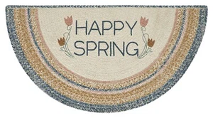 Spring Braided Hearth or Doorway Rug Eco-Friendly Gold Half Circle 36"L Kaila - Picture 1 of 7