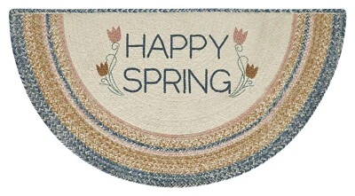 Spring Braided Hearth or Doorway Rug Eco-Friendly Gold Half Circle 36"L Kaila - Image 1 of 4