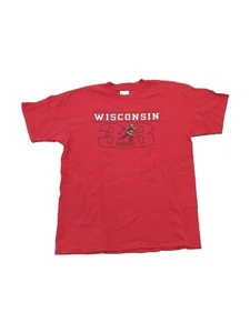 T-Shirt Vintage Uomo Wisconsin Badgers Football Heisman Trophy Rosso - Large - Foto 1 di 8