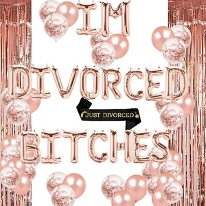 Divorce Party Decorations Rose Gold I’m Divorced Balloons Just Divorced Sash ... - Picture 1 of 5