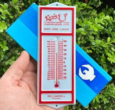 N.O.S. Red's Horseshoe Inn Metal Western Advertising Wall Thermometer - Image 1 of 4
