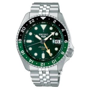 Seiko 5 Sports SKX GMT Automatic Green Dial Stainless Steel Men's Watch SSK035 - Picture 1 of 13