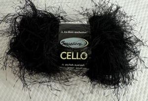 Neu ~ Sensations Garn ~ Cello #14 schwarz ~ Neuheit Wimpernfell ~ Polyester 50 g 1,75 oz - Bild 1 von 7