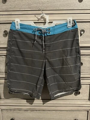 Pantalones Cortos Reef Board Talla 30 Gris Rayas Cordón Para Hombre Foto 1 de 4