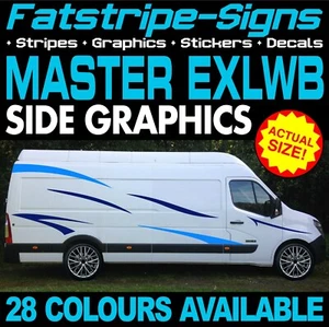 para adaptarse RENAULT MASTER EXLWB L4 PEGATINAS GRÁFICAS RAYAS CALCOMANÍAS CÁMPER FURGONETA - Imagen 1 de 2