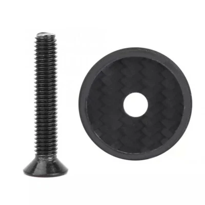 CARBONO con Ti PERNO Auriculares Vástago Tapa Superior 1-1/8" 3K MATE ¡Vendedor de EE. UU.! Titanio 6g Foto 1 de 4